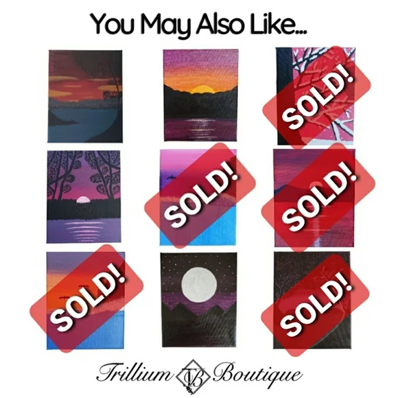 Pendleton Red Rob Roy Luxe Throw & Handmade Acrylic Sunset Canvas Painting NEW - Picture 11 of 11